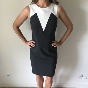 Ann Taylor classic grey and cream dress